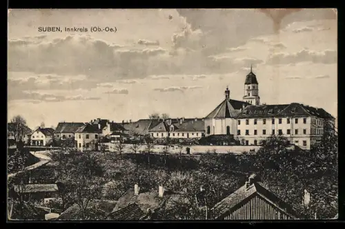 AK Suben /Innkreis, Panorama mit Kirche