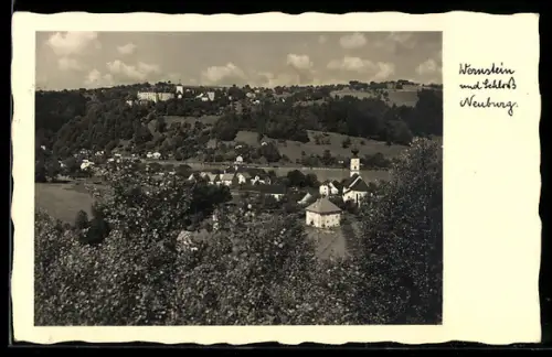 AK Wernstein, Schloss Neuburg aus der Vogelschau