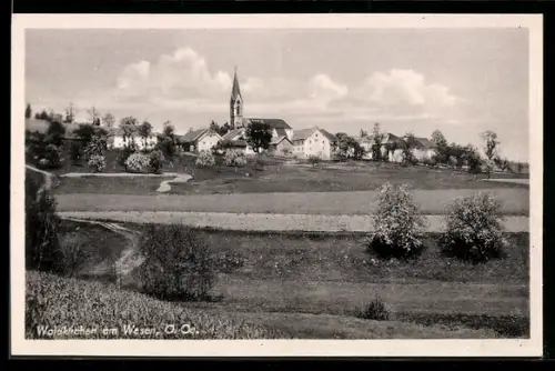 AK Waldkirchen am Wesen, Dorfpanorama mit Kirche