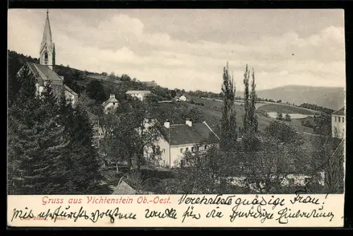 AK Vichtenstein /Ob.-Oest., Blick zur Kirche