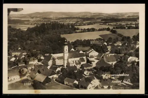AK Andorf /O. Ö., Fliegeraufnahme mit Kirche und Ortspanorama