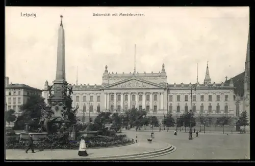 AK Leipzig, Universität mit Mendebrunnen