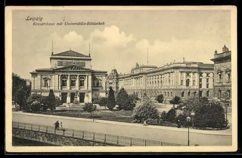 AK Leipzig, Konzerthaus mit Universitäts-Bibliothek