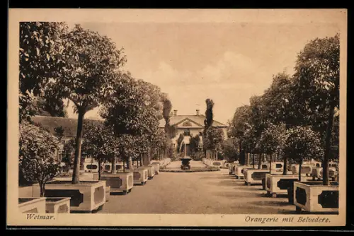 AK Weimar / Thüringen, Orangerie mit Belvedere