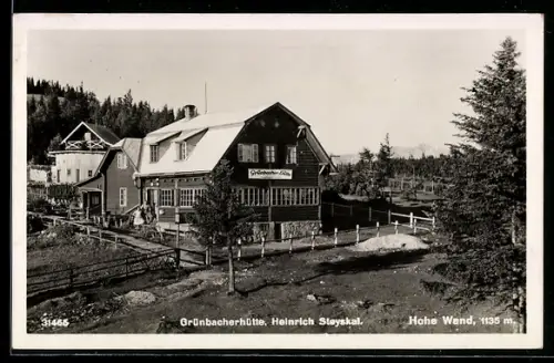 AK Grünbacherhütte, Pächter Heinrich Steyskal, Hohe Wand