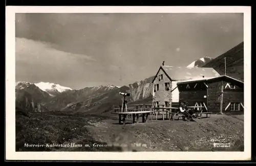 AK Matreier-Kalsertörl-Haus, Berghütte mit Grossvenediger