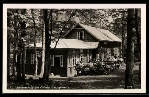 AK Peilsteinhaus des Oesterr. Gebirgsverein, Gäste a. d. Berghütte