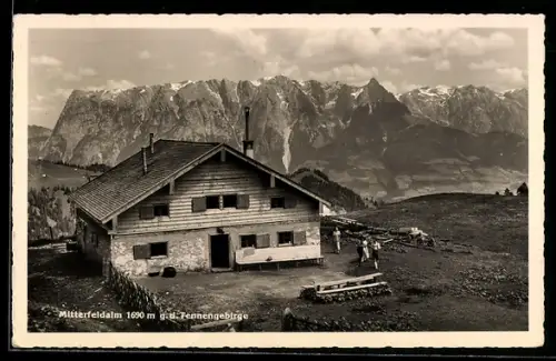 AK Mitterfeldalm, Blick gegen das Tennengebirge