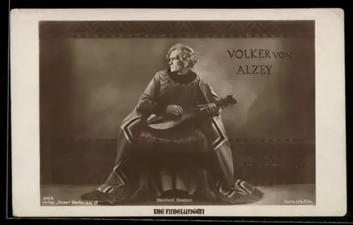 AK Die Nibelungen, Bernhard Goetzke als Volkier von Alzey