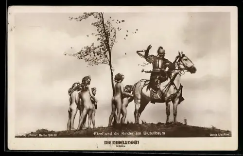 AK Ufa-Film Die Nibelungen, 2.Teil, Etzel & die Kinder am Blütenbaum