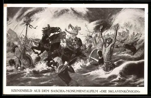 AK Szenenbild aus dem Sascha-Monumentalfilm Die Sklavenkönigin