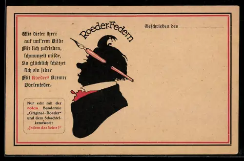 AK Reklame für Roeder-Federn