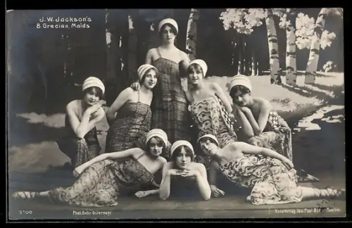 AK J. W. Jackson`s 8 Grecian Maids, Varieté-Darstellerinnen