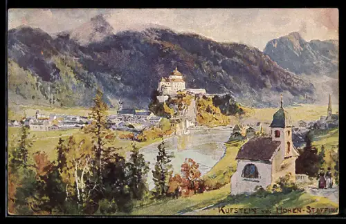 Künstler-AK Edward Harrison Compton: Kufstein, Blick von Hohen Staffing auf die Stadt