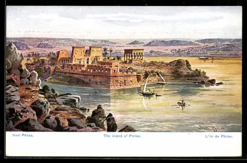 Künstler-AK Philae, The Island of Philae