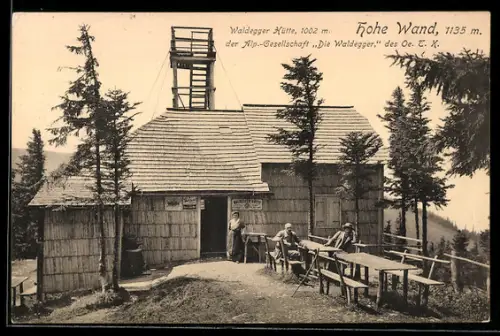 AK Hohe Wand, Waldegger Hütte der Alp-Gesellschaft Die Waldegger