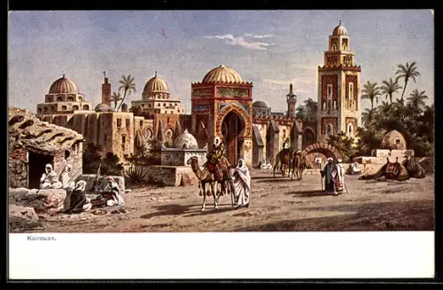 Künstler-AK Friedrich Perlberg: Stadttor von Kairouan