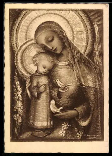Künstler-AK Hummel: Heilige Maria und Jesuskind