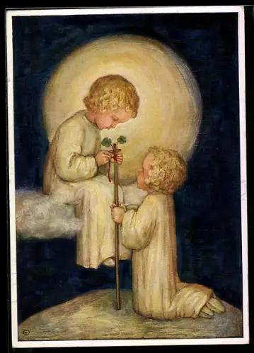 Künstler-AK Maria Spötl: Kinder, Wandersegen