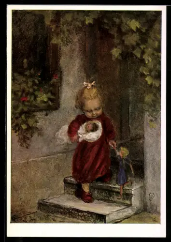Künstler-AK Maria Spötl: Puppenmütterchen