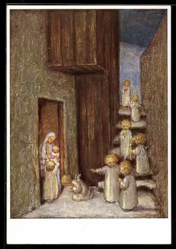 Künstler-AK Maria Spötl: Der Kinder Weihnachtsgang