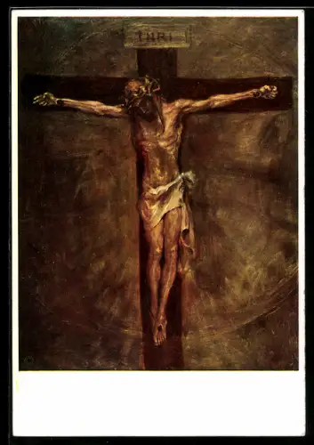Künstler-AK Maria Spötl: Jesus am Kreuz
