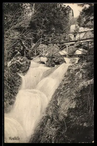 AK Mirafälle, Wasserfall mit Brücke