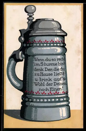 AK Bierkrug mit Spruch: Wenn du so recht im Sturme...