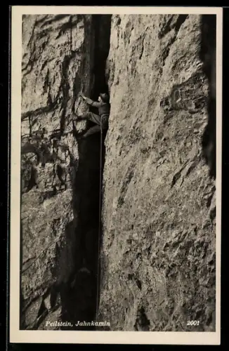 AK Peilstein, Bergsteiger im Jahnkamin
