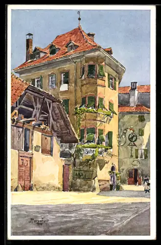 Künstler-AK J.Marschall: Bozen, Batzenhäusel