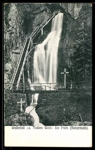 AK Frein, Wasserfall z Todten Weib mit Treppe