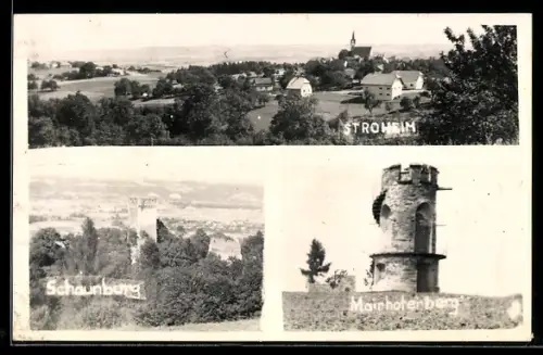 AK Stroheim, Panorama mit Schaunburg und Mairhoferberg