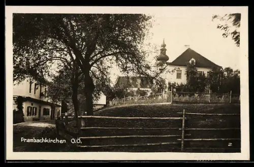 AK Prambachkirchen /O. Ö., Kirche auf Anhöhe