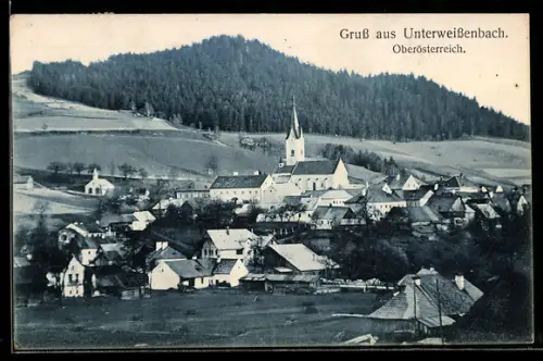 AK Unterweissenbach /Oberösterreich, Panorama mit Kirche