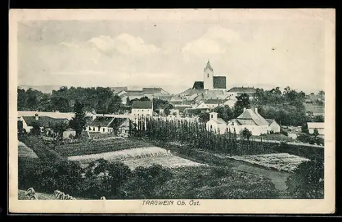 AK Tragwein /Ob. Öst., Panorama mit Kirche