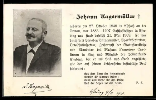 AK Eferding, Porträt von Gasthofbesitzer Johann Kagermüller