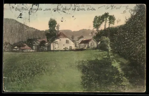 AK Grein /O.-Oe., Gasthaus Aumühle zum stillen Stein