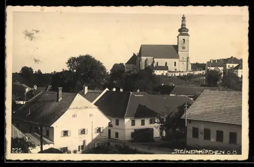 AK Steinerkirchen /O. Ö., Panorama mit Kirche
