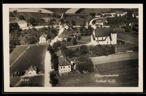 AK Sattledt /O. Ö., Fliegeraufnahme