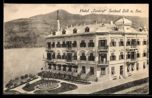 AK Zell a. See, Hotel Zentral, Seebad