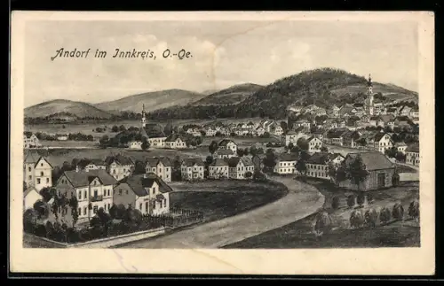 AK Andorf im Innkreis, Panorama mit Kirche und Brücke