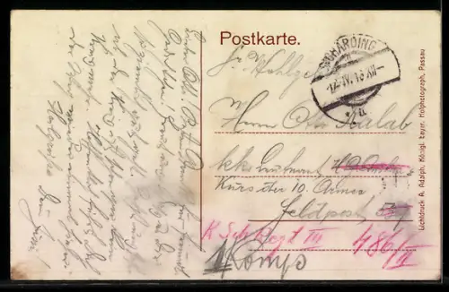 AK Schärding a. Inn, Rathaus, Weinhandlung A. Pfliegl