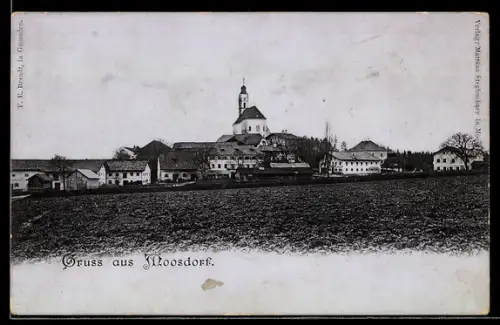 AK Moosdorf, Panorama mit Kirche