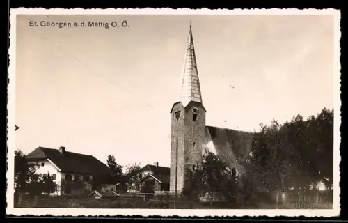AK St. Georgen a.d. Mattig, Kirche und Dorfhäuser