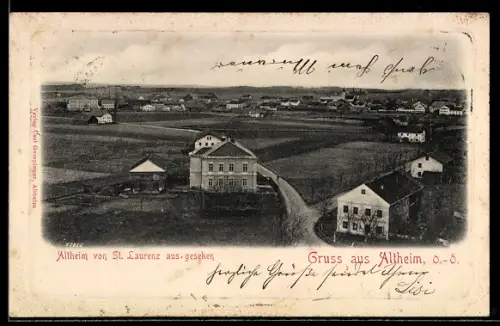 AK Altheim /O.-Ö., Ortsansicht von St. Laurenz aus