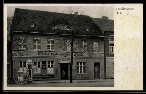 AK Christianstadt a. B., Hotel weisses Ross, Inh. G. Fuhrmann