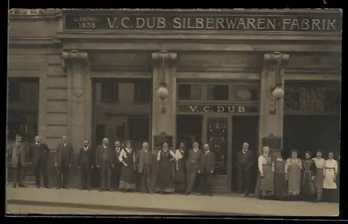 Foto-AK Wien, Silberwaren-Fabrik V. C. Dub in der Zieglergasse 65