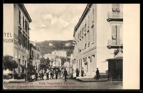 AK Bordighera, Viale Imperatrice Federico, Hotel-Restaurant