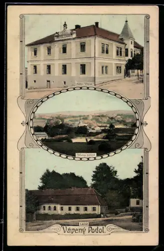 AK Vapenny Podol, Hotel Christ, Lázne, Panorama