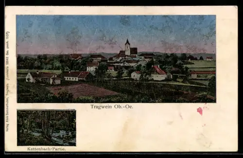 AK Tragwein /Ob.-Oe., Panorama mit Kirche und Kettenbach-Partie